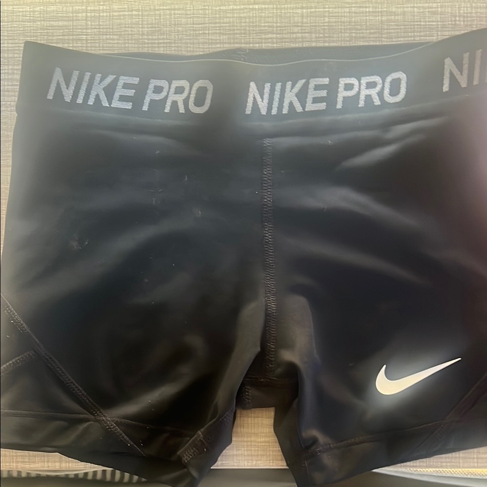 Nike Black Compression Shorts with Swoosh Logo